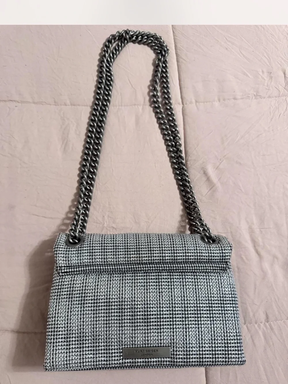 Kurt Geiger Elegant Gray Chain Shoulder Bag - Women's Crossbody